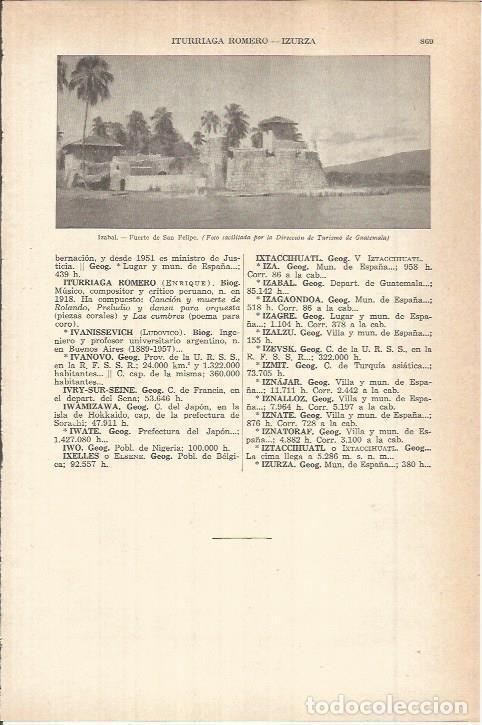 Otros art&iacute;culos de coleccionismo en papel: LAMINA ESPASA 38189: Fuerte de San Felipe en Izabal, Guatemala - Varios