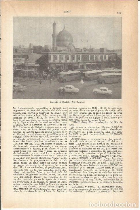 Otros art&iacute;culos de coleccionismo en papel: LAMINA ESPASA 38184: Calle de Bagdad, Irak - Varios