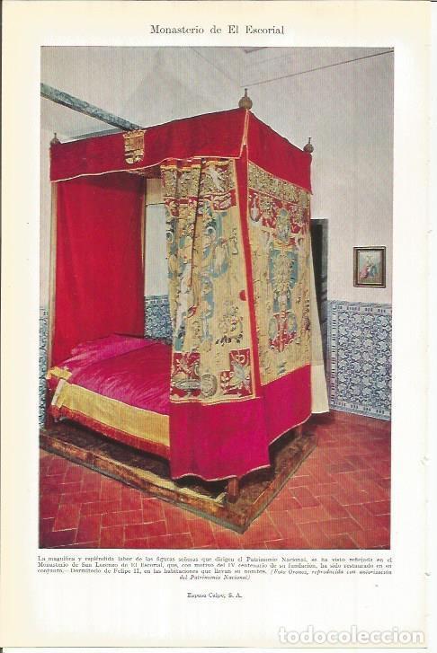 Otros art&iacute;culos de coleccionismo en papel: LAMINA ESPASA 38098: Dormitorio de Felipe II en El Escorial - Varios