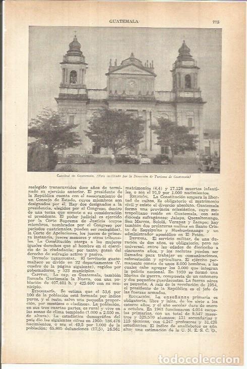 Otros art&iacute;culos de coleccionismo en papel: LAMINA ESPASA 38165: Catedral de Guatemala - Varios