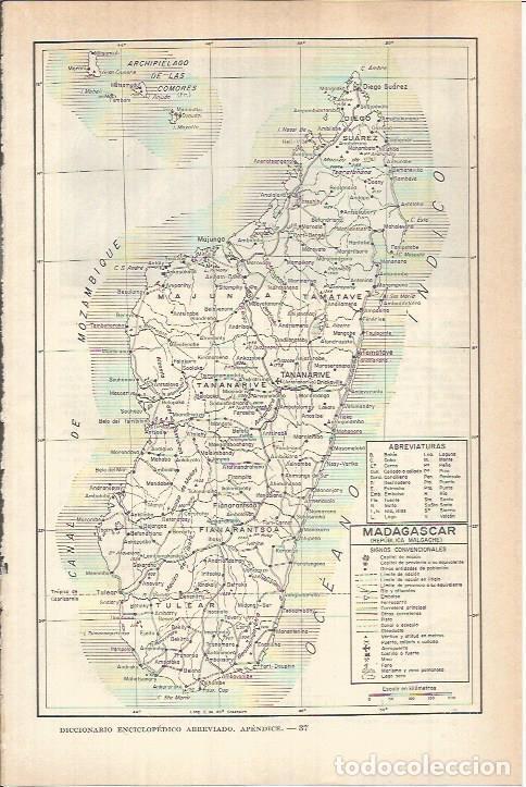 Otros art&iacute;culos de coleccionismo en papel: LAMINA ESPASA 38212: Mapa de Madagascar - Varios