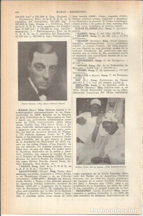 Otros art&iacute;culos de coleccionismo en papel: LAMINA ESPASA 38196: Buster Keaton - Varios