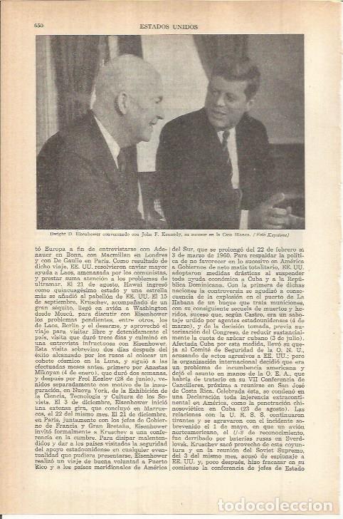 Otros art&iacute;culos de coleccionismo en papel: LAMINA ESPASA 38135: Dwight Eisenhower y J. F. Kennedy en la Casa Blanca - Varios