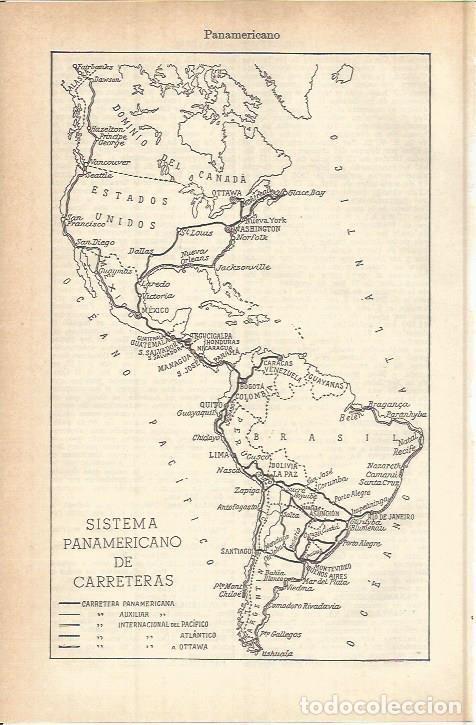Otros art&iacute;culos de coleccionismo en papel: LAMINA ESPASA 37747: Sistema Panamericano de carreteras - Varios