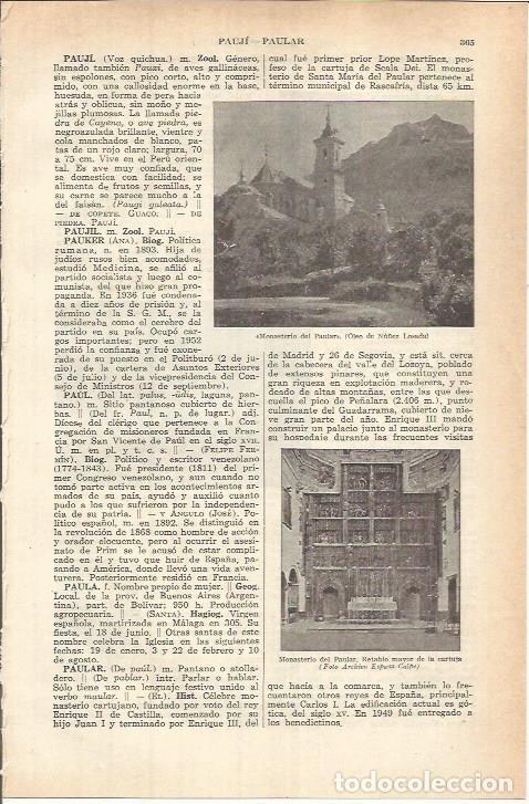 Otros art&iacute;culos de coleccionismo en papel: LAMINA ESPASA 37775: Monasterio del Paular, por Nu&ntilde;ez Losada - Varios