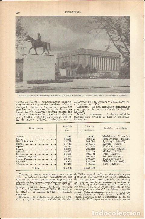 Otros art&iacute;culos de coleccionismo en papel: LAMINA ESPASA 38146: Casa del Parlamento en Helsinki, Finlandia - Varios