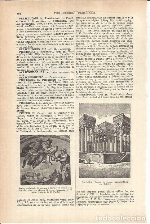 Otros art&iacute;culos de coleccionismo en papel: LAMINA ESPASA 37790: Reconstruccion del Palacio de Jerjes en Persepolis - Varios