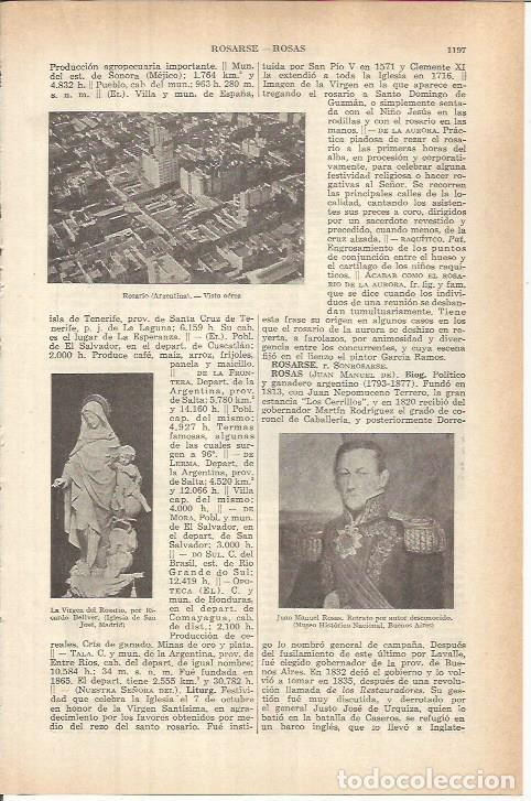 Otros art&iacute;culos de coleccionismo en papel: LAMINA ESPASA 37912: Vista aerea de Rosario, Argentina - Varios