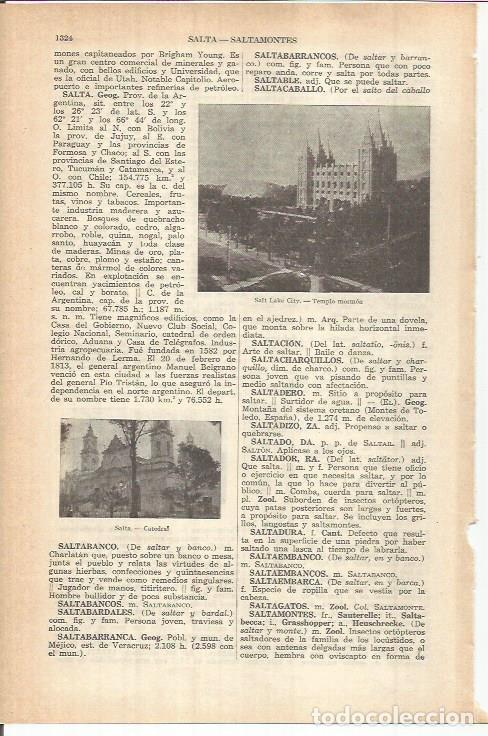 Otros art&iacute;culos de coleccionismo en papel: LAMINA ESPASA 37942: Templo mormon de Salt Lake City, Estados Unidos - Varios