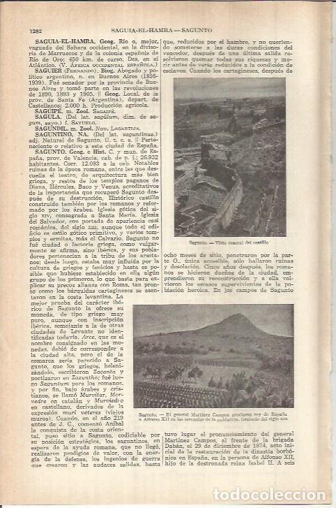 Otros art&iacute;culos de coleccionismo en papel: LAMINA ESPASA 37932: Castillo de Sagunto, Valencia - Varios