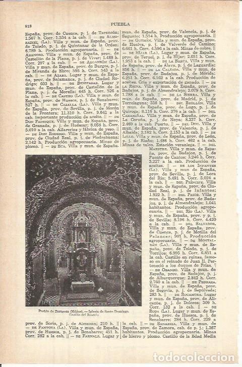 Otros art&iacute;culos de coleccionismo en papel: LAMINA ESPASA 37843: Iglesia de Santo Domingo en Puebla de Zaragoza, Mexico - Varios