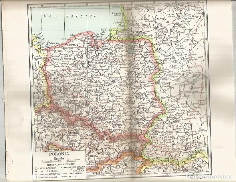 Otros art&iacute;culos de coleccionismo en papel: LAMINA ESPASA 37826: Mapa de Polonia - Varios