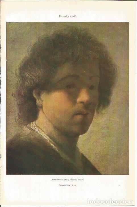 Otros art&iacute;culos de coleccionismo en papel: LAMINA ESPASA 37876: Autorretrato de Rembrandt - Varios