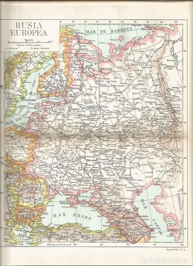 Otros art&iacute;culos de coleccionismo en papel: LAMINA ESPASA 37926: Mapa de Rusia europea - Varios