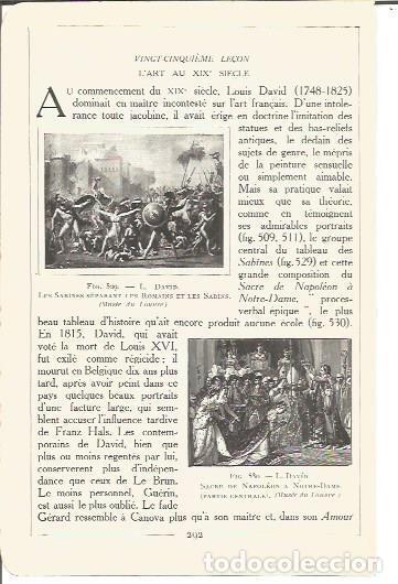Altri oggetti di carta: LAMINA V00236: Las Sabinas y La Coronacion de Napoleon en Notre Dame, por L. David - Salomon Reinach