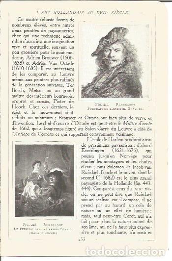 Altri oggetti di carta: LAMINA V00217: Autoretrato y El Pintor con su Hija Saskia, por Rembrandt - Salomon Reinach