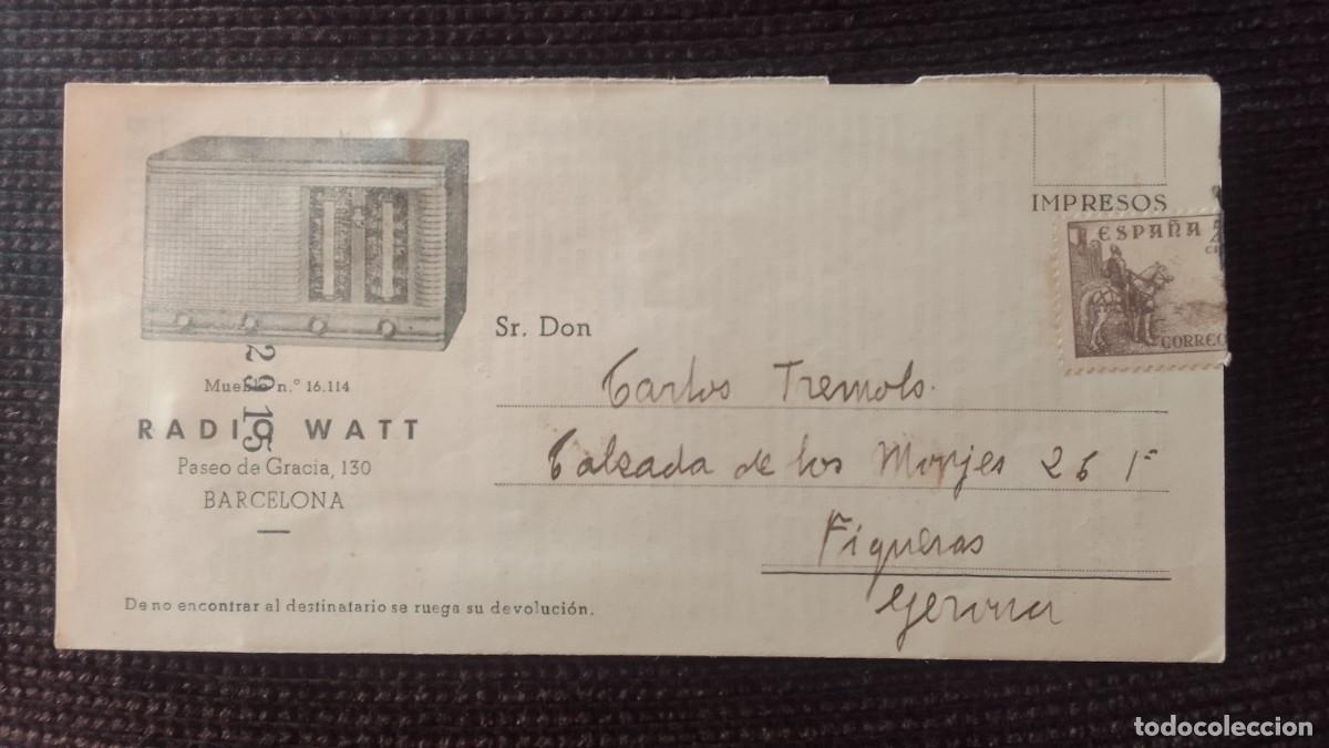 Otros Art&iacute;culos de Coleccionismo en Papel: CARTA ESQUEMA. RADIO WATT. SUPER 7/648 AT. ESQUEMA KIT.