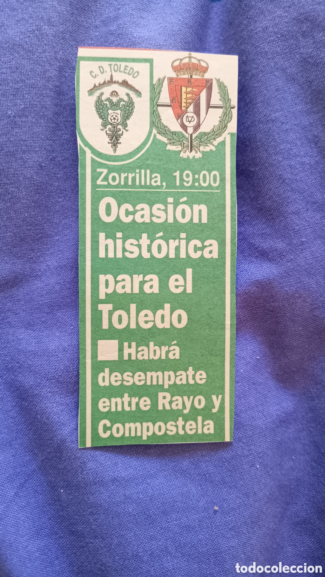 Otros Art&iacute;culos de Coleccionismo en Papel: Recorte f&uacute;tbol Toledo