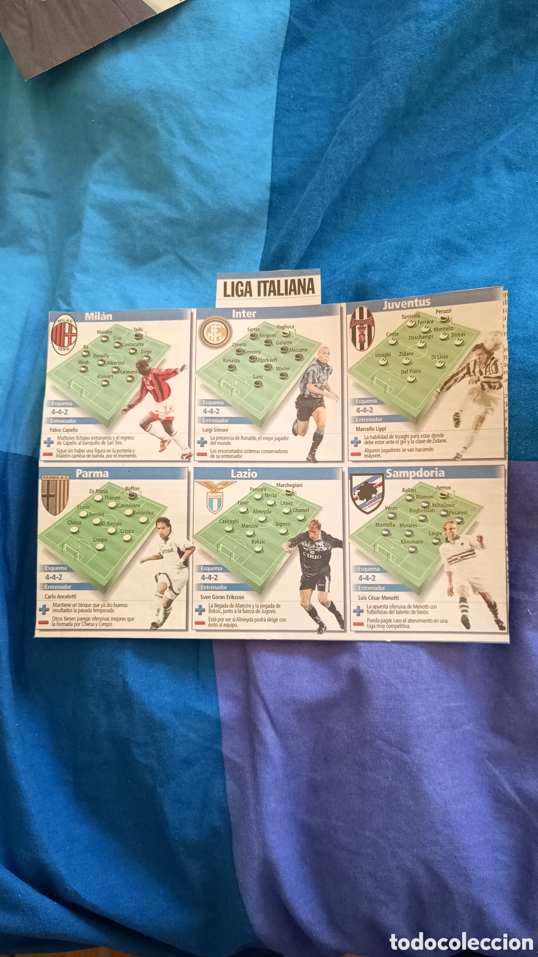 Otros Art&iacute;culos de Coleccionismo en Papel: Alineaciones liga italiana