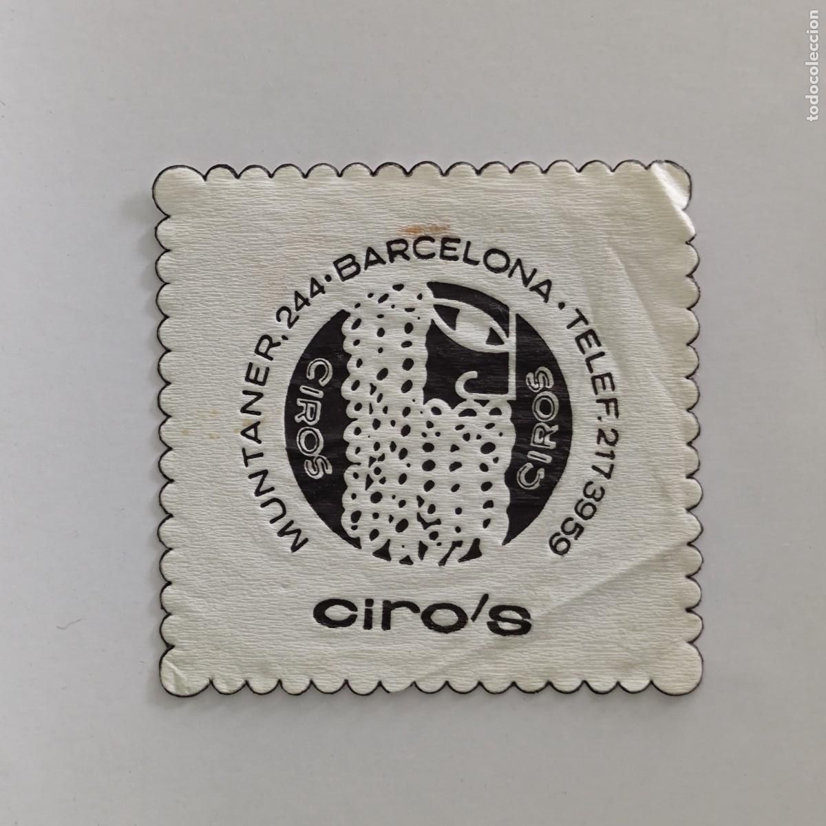 Otros Art&iacute;culos de Coleccionismo en Papel: POSAVASOS ESPUMA - BARCELONA - CIRO'S CIROS