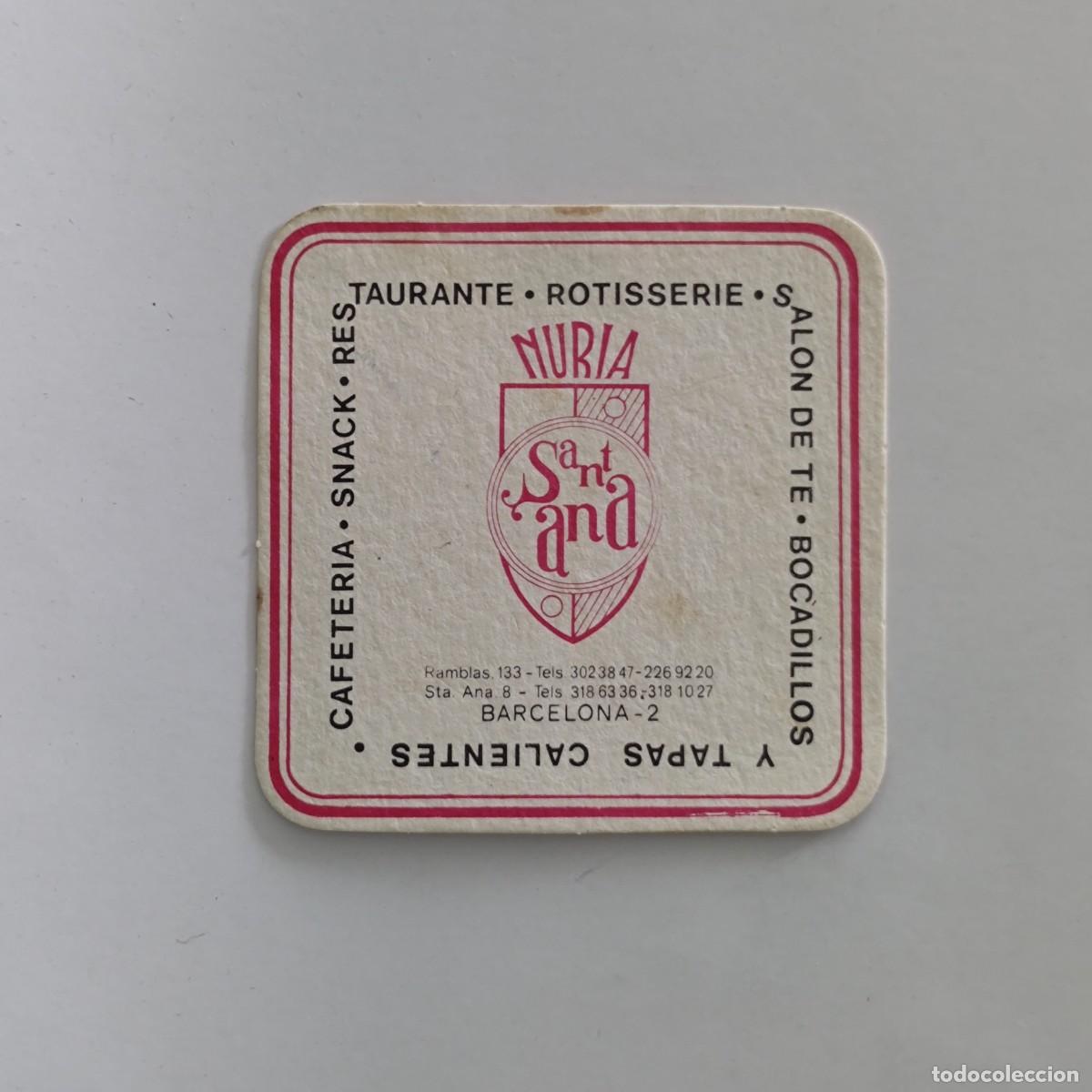 Otros Art&iacute;culos de Coleccionismo en Papel: POSAVASOS ESPUMA - BARCELONA - NURIA SANTA ANA - CAFETERIA SNACK-BAR ROTISSEIRE SALON DE TE ...