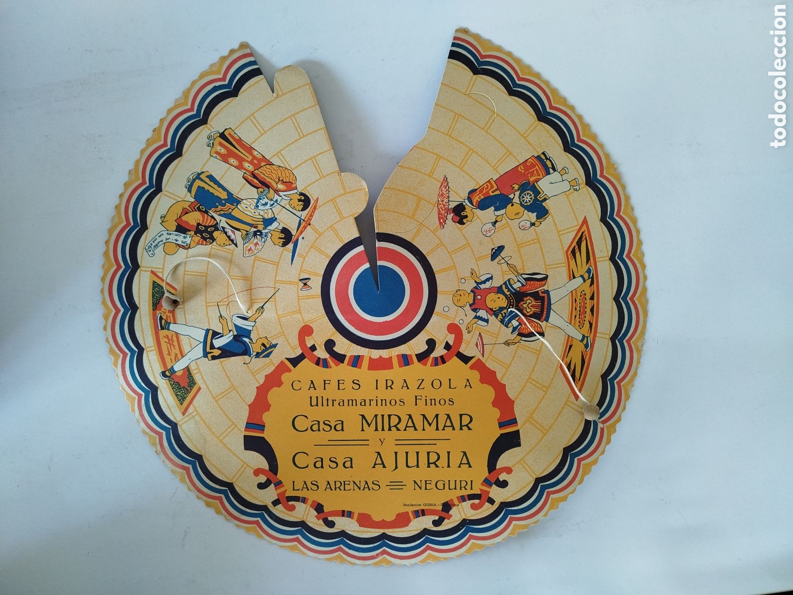 Otros Art&iacute;culos de Coleccionismo en Papel: SOMBRERO CHINO PUBLICIDAD DE CAFES IRAZOLA, CASA MIRAMAR Y CASA AJURIA. LAS ARENAS - NEGURI. A&Ntilde;OS 20