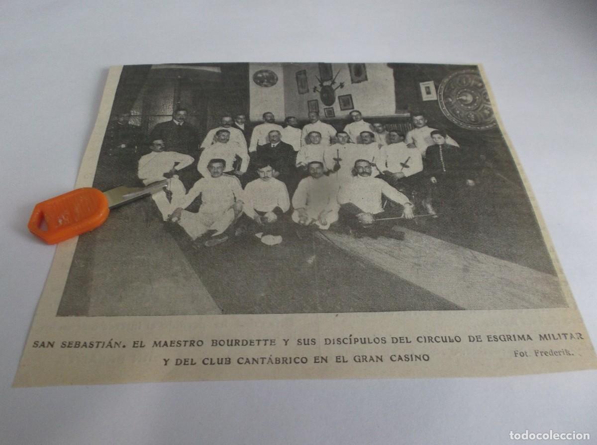 Otros Art&iacute;culos de Coleccionismo en Papel: RECORTE A&Ntilde;O 1905(SAN SEBASTI&Aacute;N)EL MAESTRO BOURDETTE Y SUS DISC&Iacute;PULOS DEL CIRCULO DE ESGRIMA MILITAR