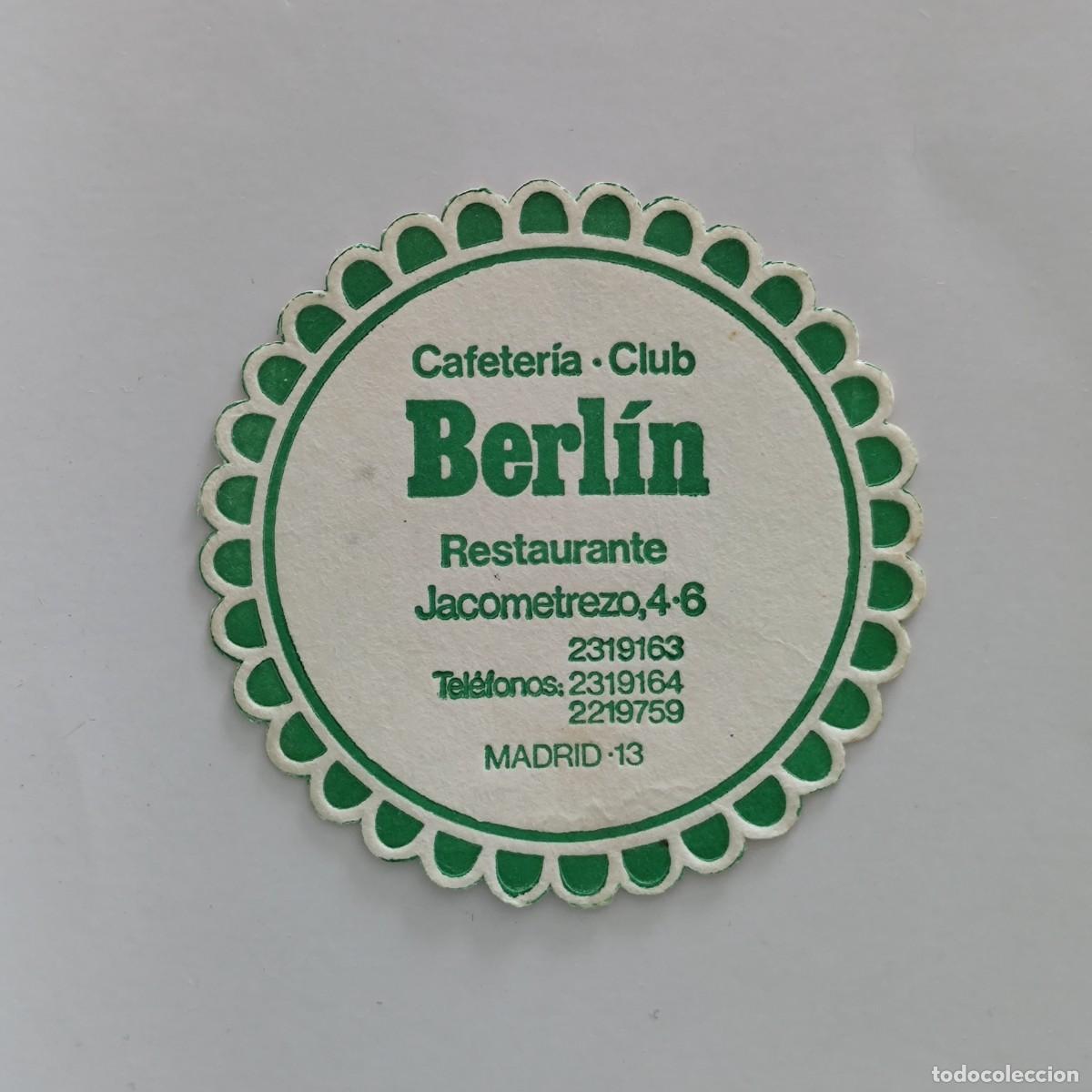 Otros Art&iacute;culos de Coleccionismo en Papel: POSAVASOS - MADRID - BERLIN - CAFETERIA CLUB RESTAURANTE - ALEMANIA