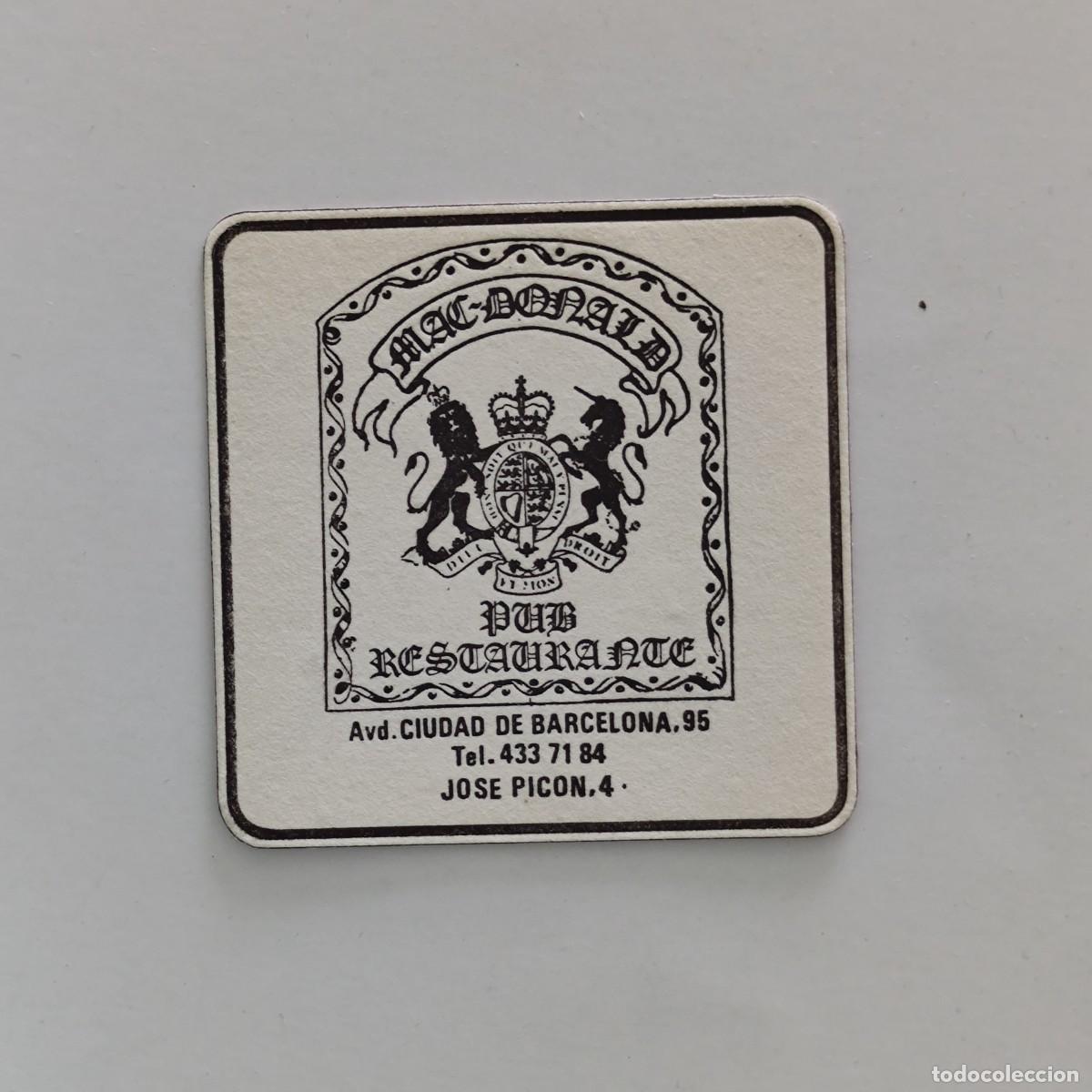 Otros Art&iacute;culos de Coleccionismo en Papel: POSAVASOS - MADRID - MAC-DONALD - PUB RESTAURANTE - HERALDICA LEON
