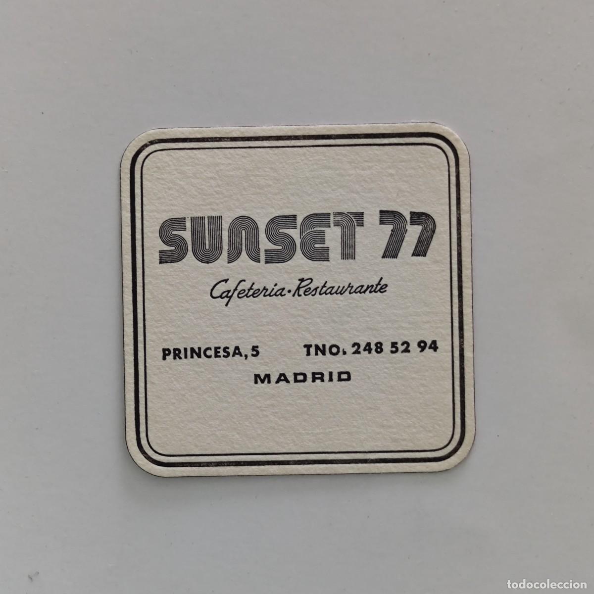 Otros Art&iacute;culos de Coleccionismo en Papel: POSAVASOS - MADRID - SUNSET 77 - CAFETERIA RESTAURANTE