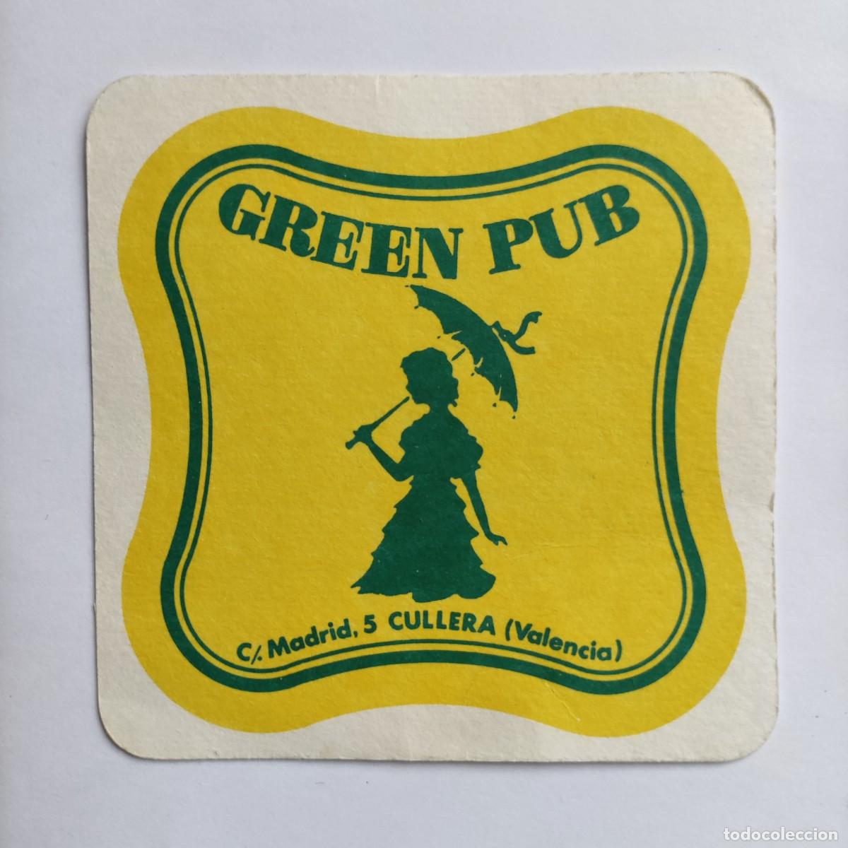 Otros Art&iacute;culos de Coleccionismo en Papel: POSAVASOS - VALENCIA / CULLERA - GREEN PUB - MUJER SOMBRILLA - 11 X 11 CM