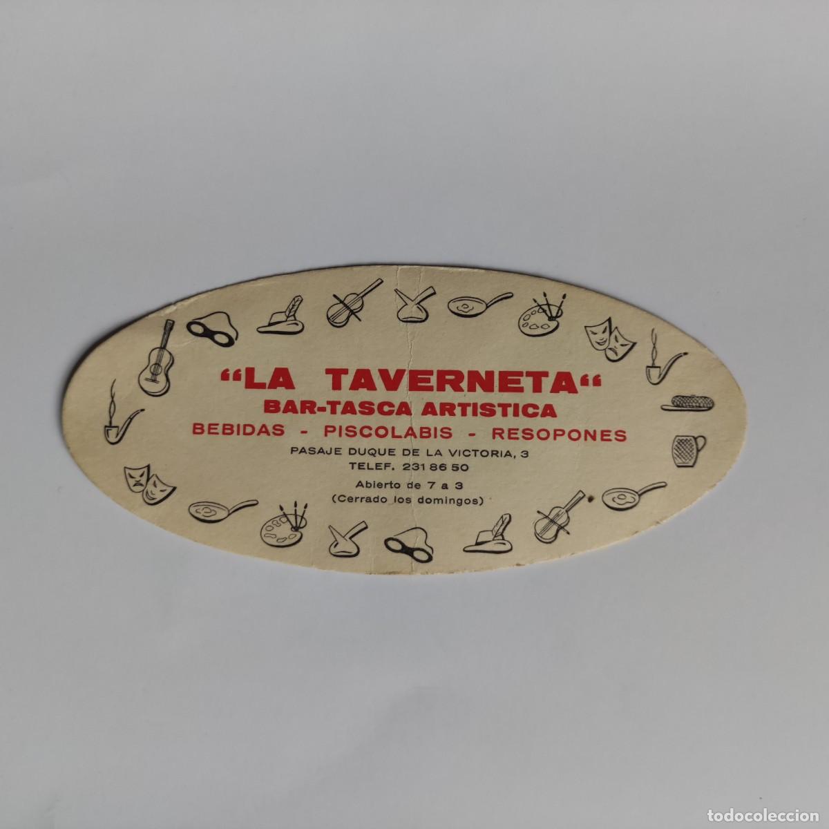 Otros Art&iacute;culos de Coleccionismo en Papel: POSAVASOS - BARCELONA ? - LA TAVERNETA - BAR TASCA ARTISTICA - 14, X 6,5 CM - D.L. B-36863-1968