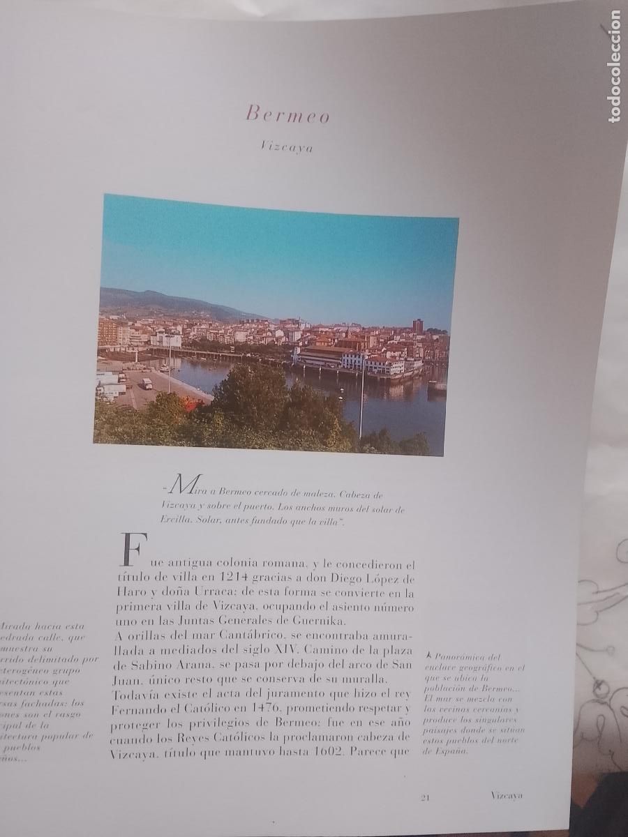 Otros Art&iacute;culos de Coleccionismo en Papel: INFORMACION GRAFICA 2 HOJAS - HISTORIA Y FOTOS A COLOR DE - VIZCAYA - BERMEO