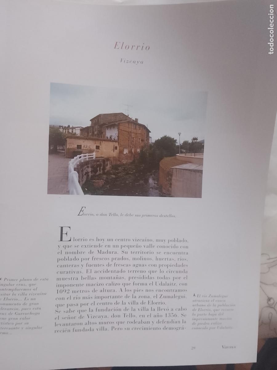 Otros Art&iacute;culos de Coleccionismo en Papel: INFORMACION GRAFICA 2 HOJAS - HISTORIA Y FOTOS A COLOR DE - VIZCAYA - ELORRIO