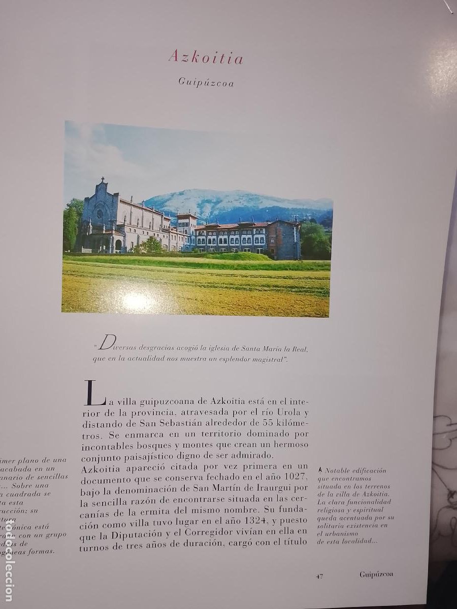 Otros Art&iacute;culos de Coleccionismo en Papel: INFORMACION GRAFICA 3 HOJAS - HISTORIA Y FOTOS A COLOR DE - GUIPUZCOA - AZKOITIA