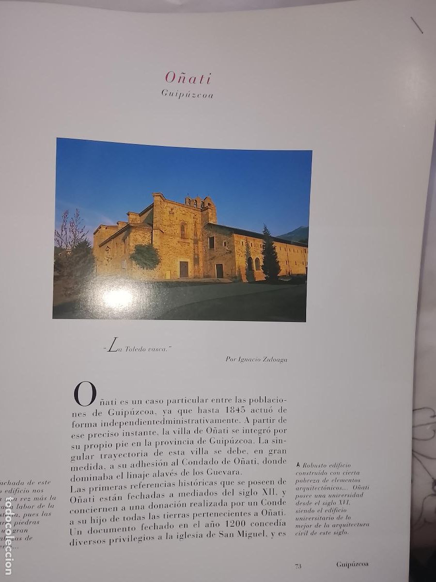 Otros Art&iacute;culos de Coleccionismo en Papel: INFORMACION GRAFICA 2 HOJAS - HISTORIA Y FOTOS A COLOR DE - GUIPUZCOA - O&Ntilde;ATI