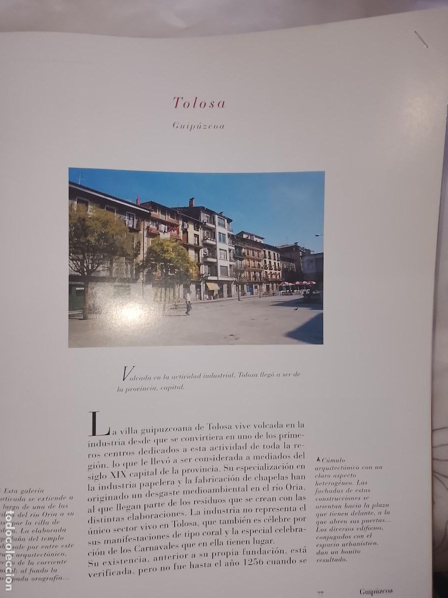 Otros Art&iacute;culos de Coleccionismo en Papel: INFORMACION GRAFICA 2 HOJAS - HISTORIA Y FOTOS A COLOR DE - GUIPUZCOA - TOLOSA