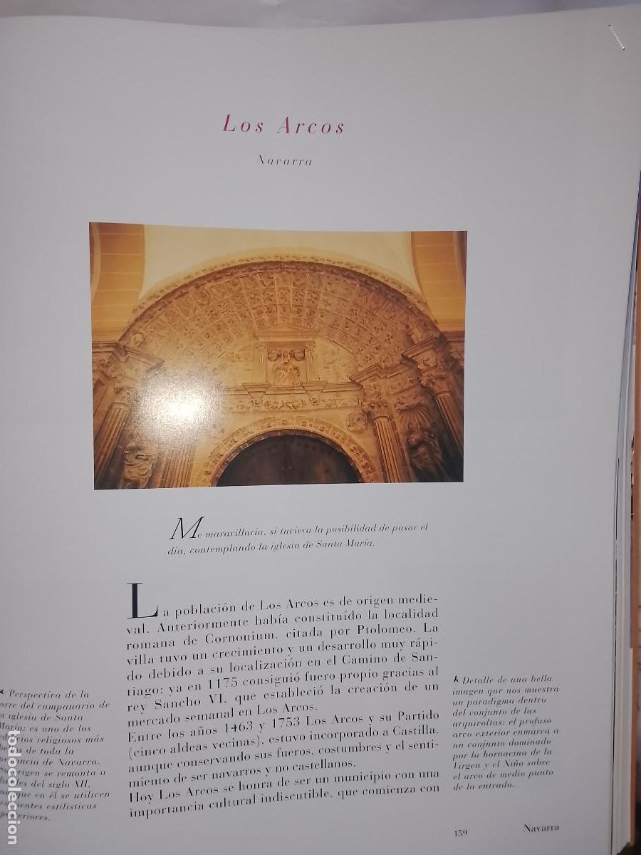 Otros Art&iacute;culos de Coleccionismo en Papel: INFORMACION GRAFICA 2 HOJAS - HISTORIA Y FOTOS A COLOR DE - NAVARRA - LOS ARCOS