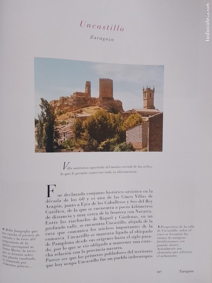 Otros Art&iacute;culos de Coleccionismo en Papel: INFORMACION GRAFICA 2 HOJAS - HISTORIA Y FOTOS A COLOR DE - ZARAGOZA - UNCASTILLO