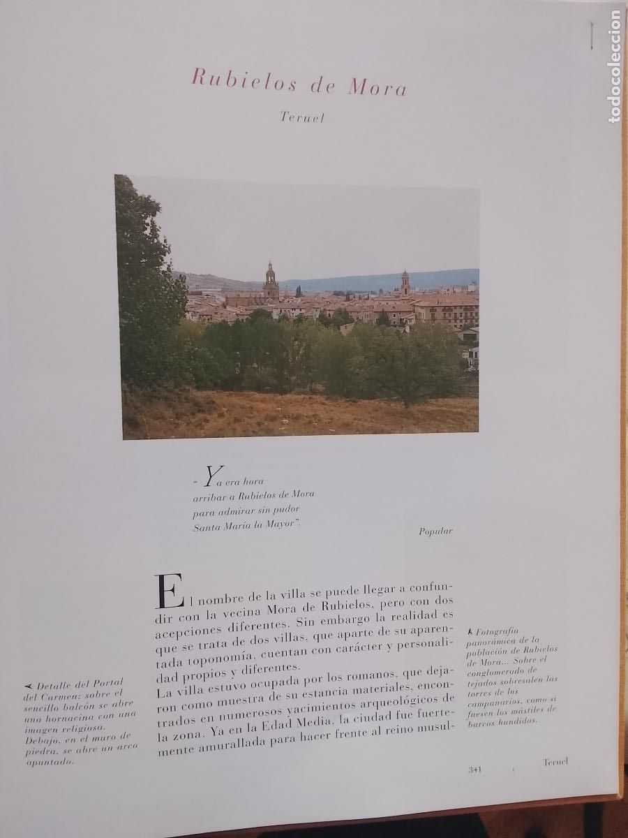 Otros Art&iacute;culos de Coleccionismo en Papel: INFORMACION GRAFICA 2 HOJAS - HISTORIA Y FOTOS A COLOR DE - TERUEL - RUBIELOS DE MORA