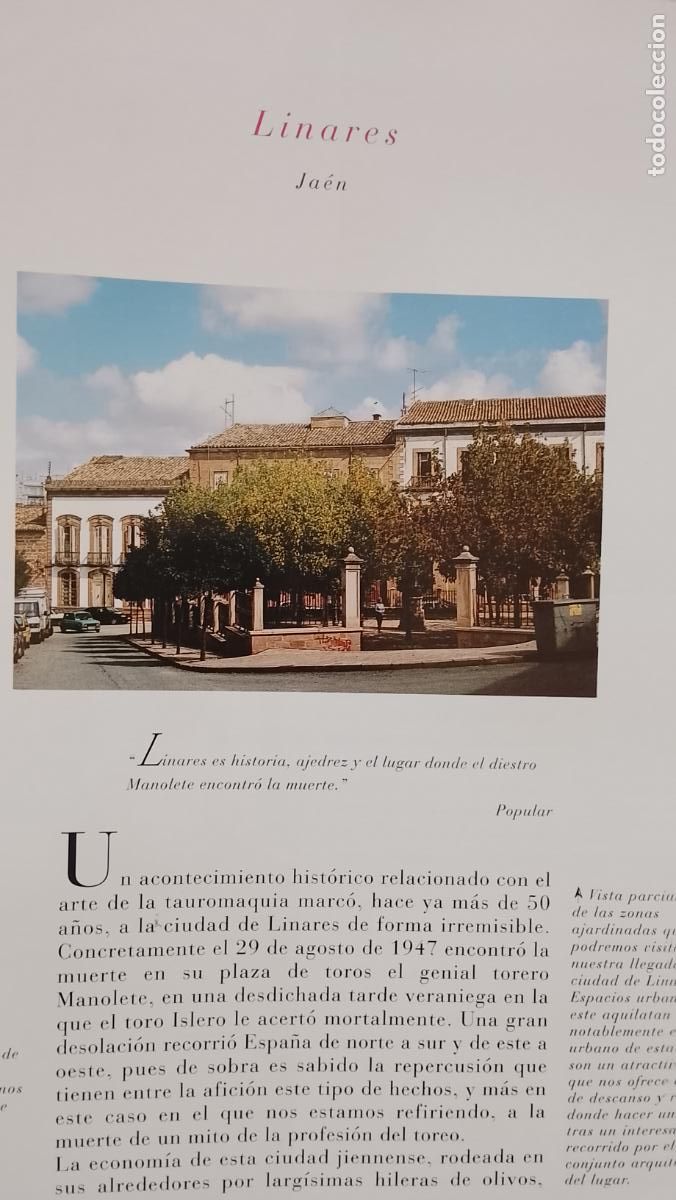 Outros artigos de papel: INFORMACION GRAFICA 2 HOJAS - HISTORIA Y FOTOS A COLOR DE - JAEN - LINARES