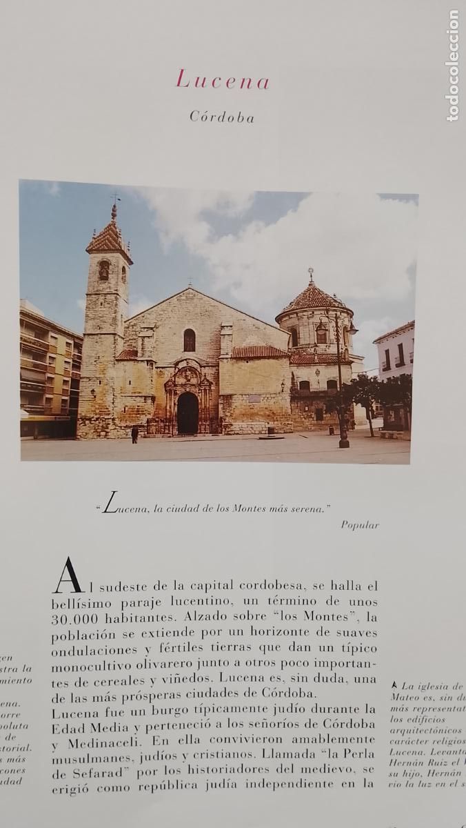 Outros artigos de papel: INFORMACION GRAFICA 2 HOJAS - HISTORIA Y FOTOS A COLOR DE - CORDOBA - LUCENA