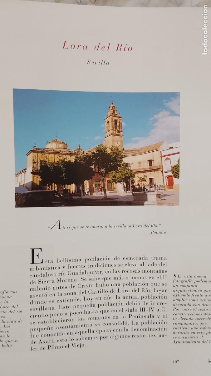 Otros Art&iacute;culos de Coleccionismo en Papel: INFORMACION GRAFICA 2 HOJAS - HISTORIA Y FOTOS A COLOR DE - SEVILLA - LORA DEL RIO