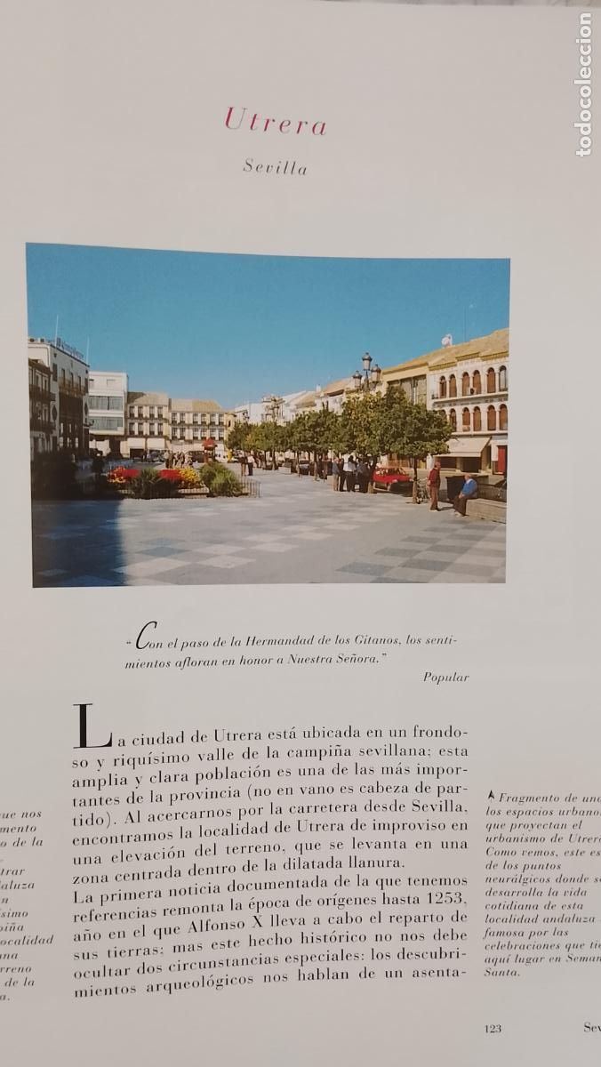 Altri oggetti di carta: INFORMACION GRAFICA 2 HOJAS - HISTORIA Y FOTOS A COLOR DE - SEVILLA - UTRERA