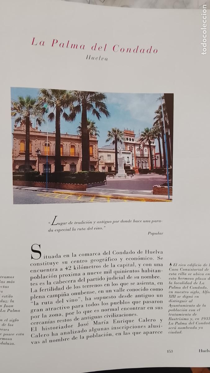 Otros Art&iacute;culos de Coleccionismo en Papel: INFORMACION GRAFICA 2 HOJAS - HISTORIA Y FOTOS A COLOR DE - HUELVA - LA PALMA DEL CONDADO