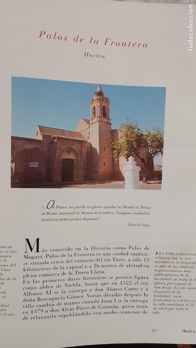 Otros Art&iacute;culos de Coleccionismo en Papel: INFORMACION GRAFICA 2 HOJAS - HISTORIA Y FOTOS A COLOR DE - HUELVA - PALOS DE LA FRONTERA