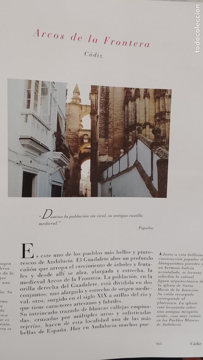 Otros Art&iacute;culos de Coleccionismo en Papel: INFORMACION GRAFICA 2 HOJAS - HISTORIA Y FOTOS A COLOR DE - CADIZ - ARCOS DE LA FRONTERA
