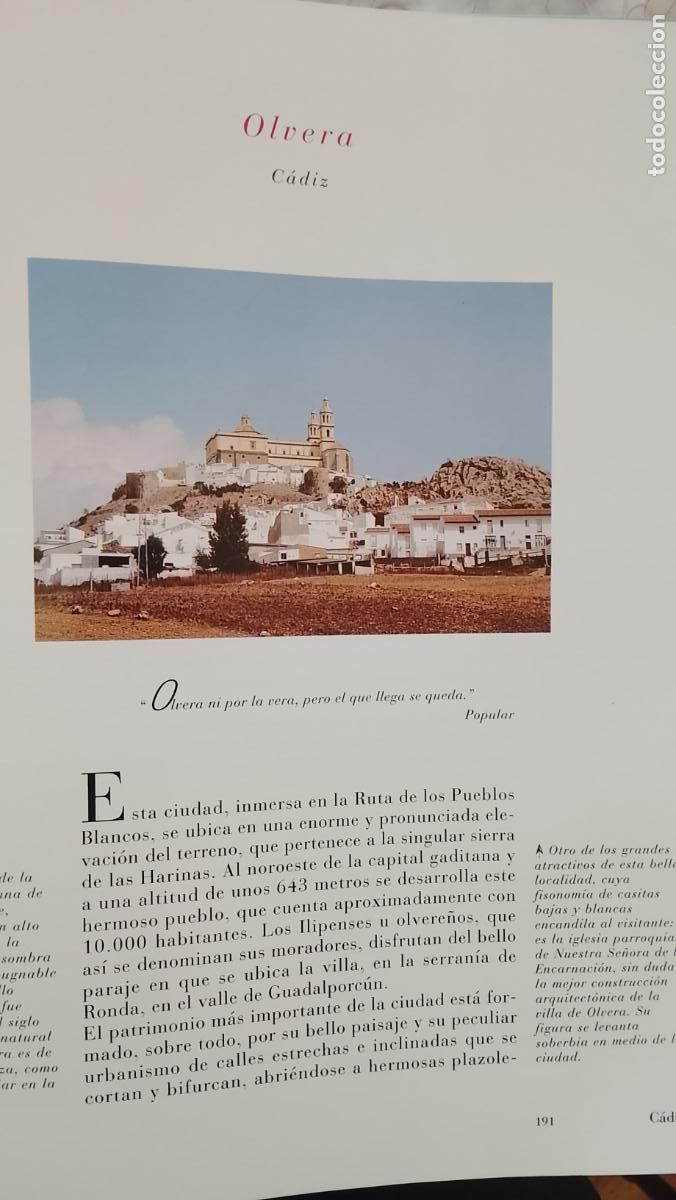 Otros Art&iacute;culos de Coleccionismo en Papel: INFORMACION GRAFICA 2 HOJAS - HISTORIA Y FOTOS A COLOR DE - CADIZ - OLVERA