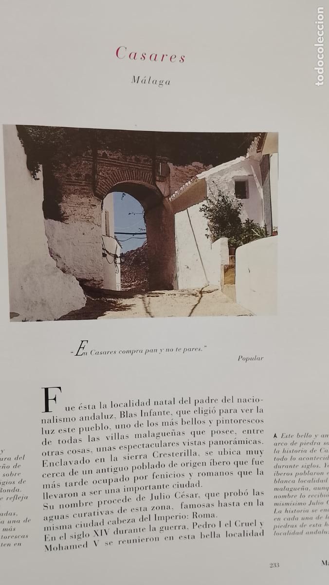 Paper Collecting Others: INFORMACION GRAFICA 2 HOJAS - HISTORIA Y FOTOS A COLOR DE - MALAGA - CASARES