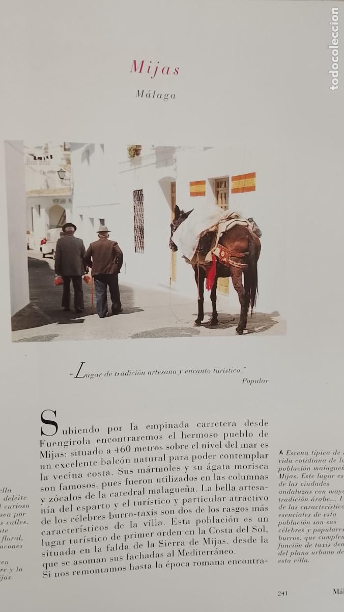 Paper Collecting Others: INFORMACION GRAFICA 2 HOJAS - HISTORIA Y FOTOS A COLOR DE - MALAGA - MIJAS